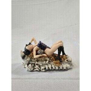 Myths & Legends Sculpture Figure Aligator Skull & Lady Incense Burner
